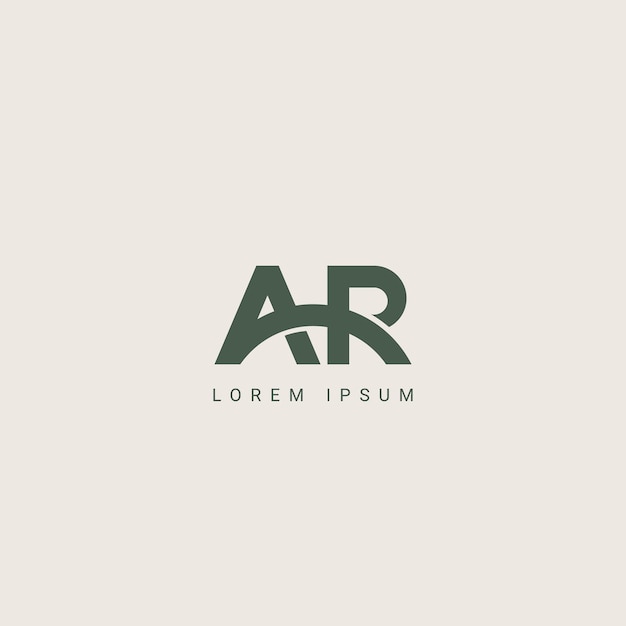 Abstract letter AR RA monogram logo vector template Initial based minimal flat icon vector