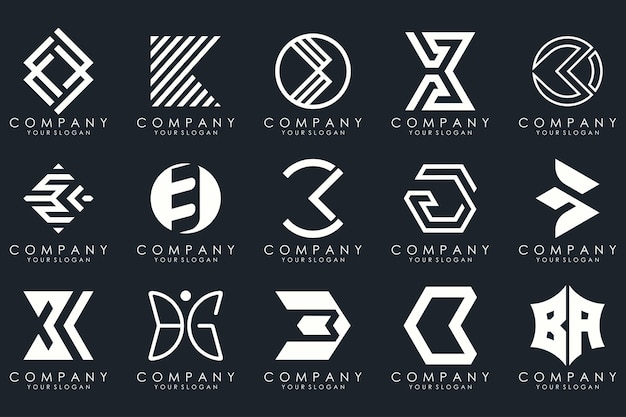 Vector abstract letter b logo icon set design for business of luxury elegant simple