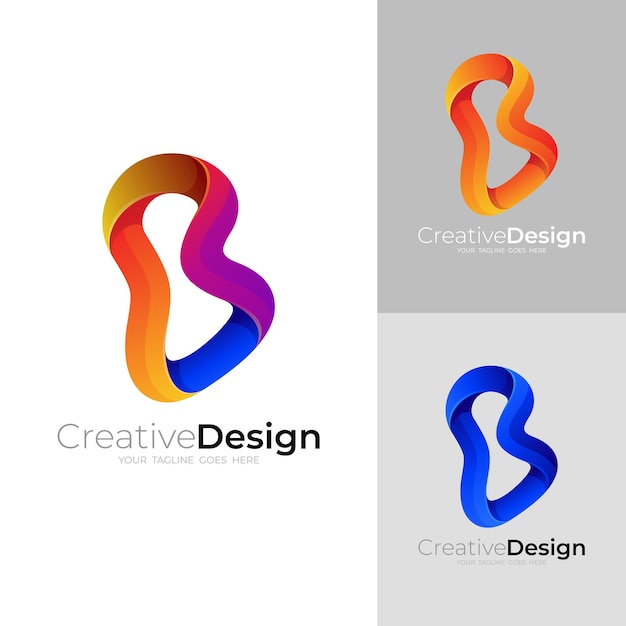 Abstract letter B-logo met modern design, kleurrijke stijl