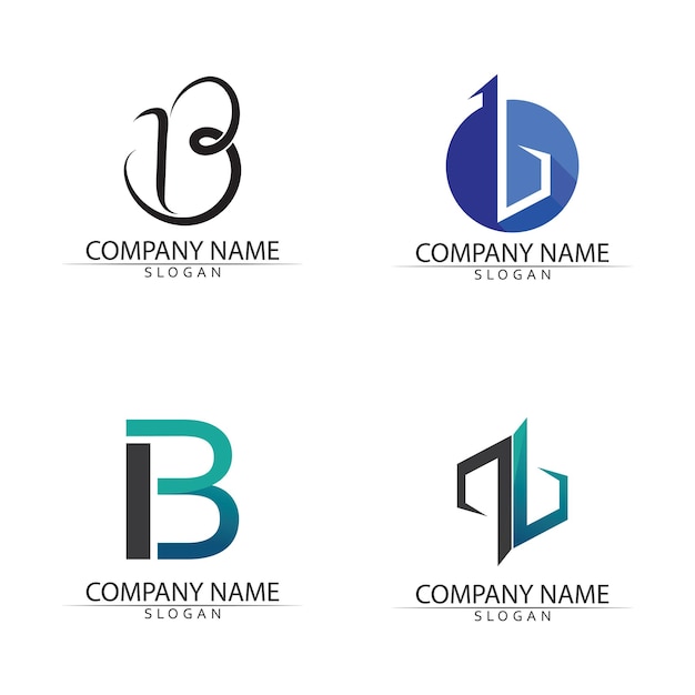 Lettera astratta b logo vettore b logo simbolo icona modello di progettazione