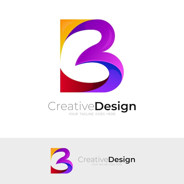 Abstract letter B logo with colorful design