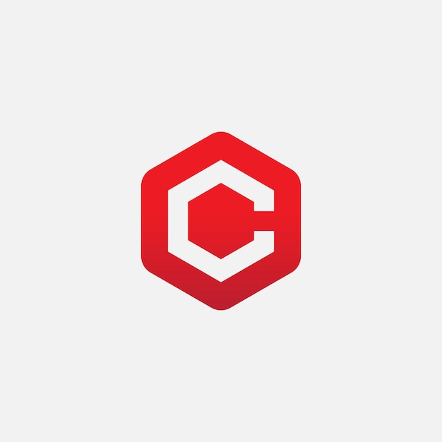 abstract letter C hexagon logo design