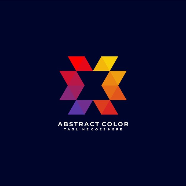 Lettera astratta logo design a colori