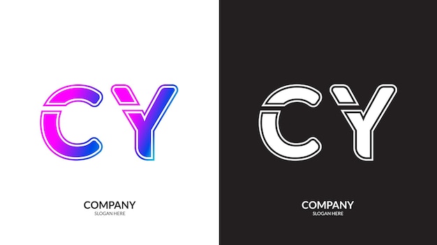 Abstract letter CY logo design template