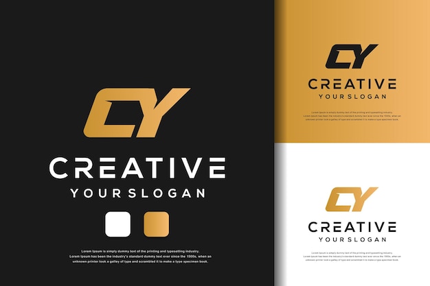 abstract letter cy logo template