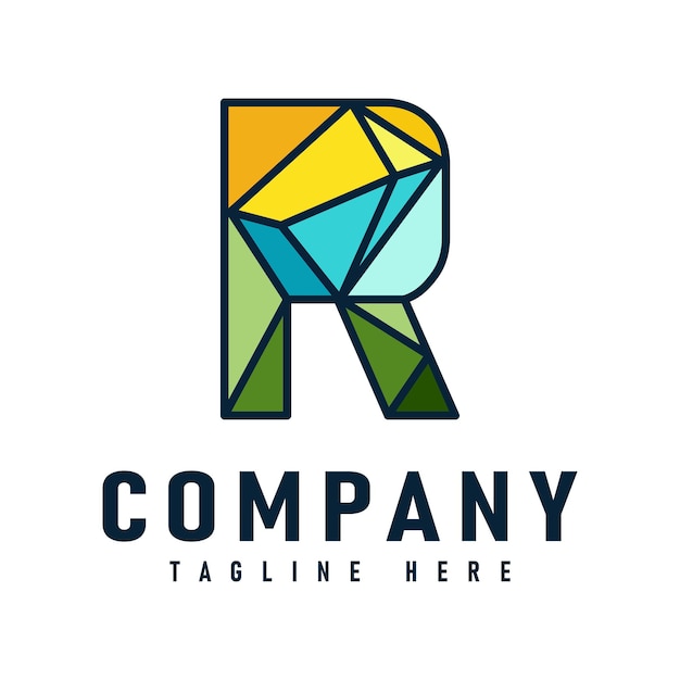 Абстрактный дизайн буквы буква r шаблон дизайна логотипа красочный творческий знак универсальный векторный значок