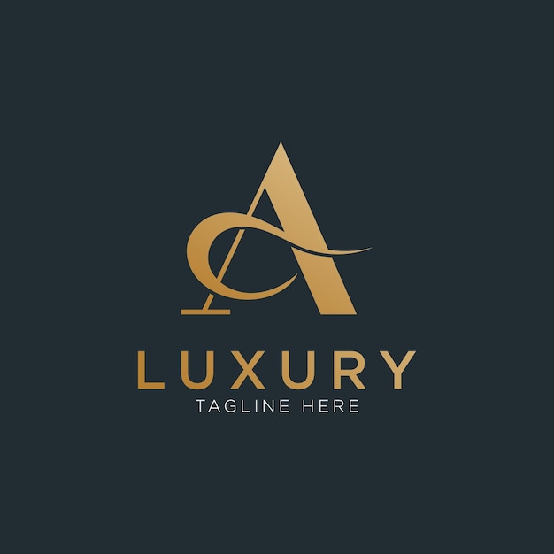 Abstract Letter A Elegant Luxury Logo Design