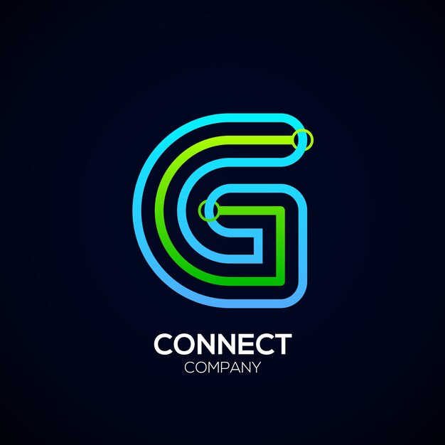 Abstract letter g logo design with connect concept for technology and digital business company