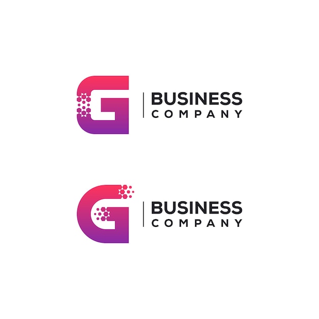 Abstract Letter G Logo design with Pixels Hexagon Shape for Technology and Digital Business Company