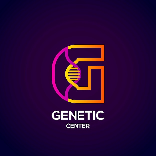 Abstract letter h-logo met genetisch dna-concept voor medicine science laboratory business company
