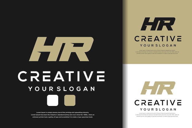 abstract letter hr logo template