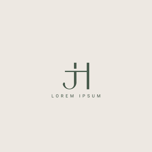 Abstract letter JH HJ monogram logo vector sjabloon Aanvankelijk gebaseerde minimale platte icoon vector