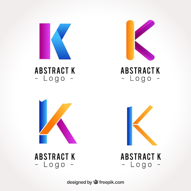 Абстрактная буква k logo collecti