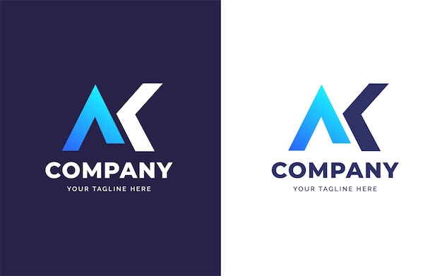 Abstract Letter A and K Logo Design Template