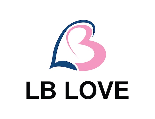 Abstract letter L B LB met het Love-logo