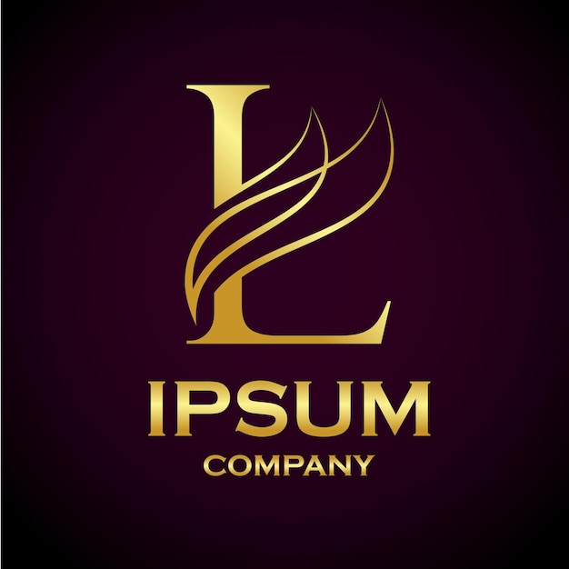 Design astratto del logo della lettera l con il concetto di lusso e premium per la beauty cosmetics business company