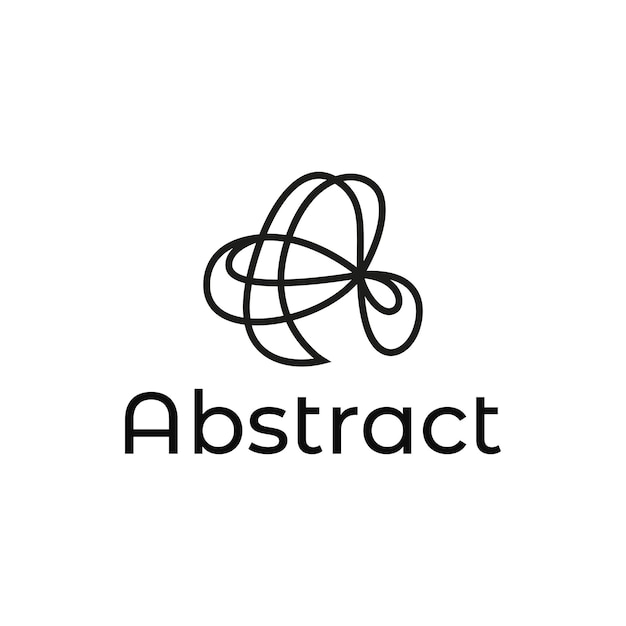 Vector abstract letter a line logo template