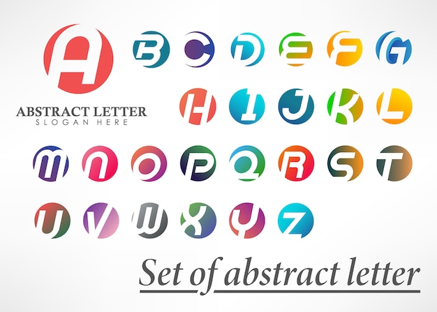 抽象的な文字のロゴタイプセット