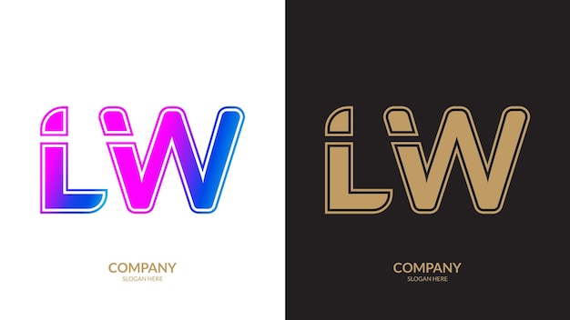 Vector abstract letter lw logo design template