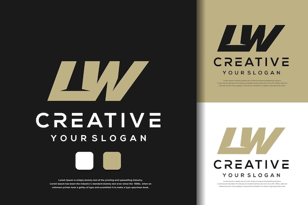 abstract letter lw logo template