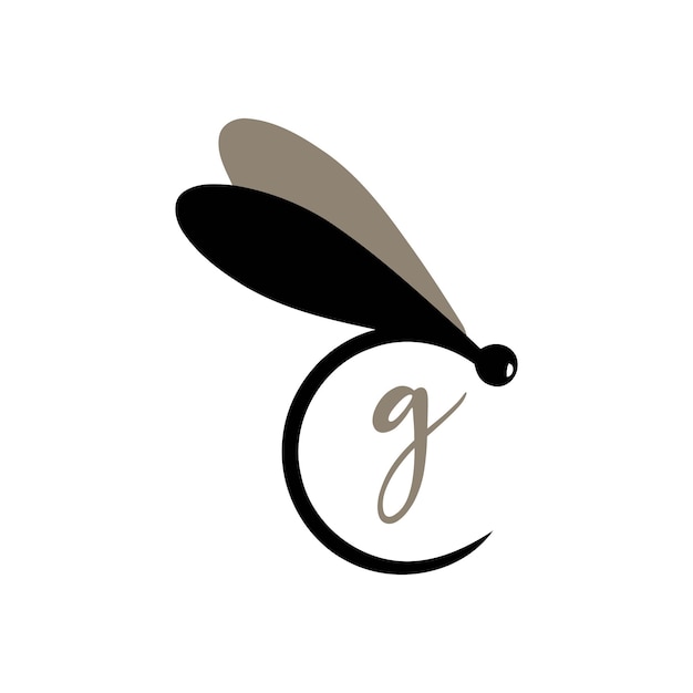 Abstract letter  monogram butterfly logo design emblem luxury beauty