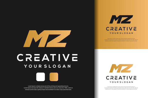 Vector abstract letter mz logo design