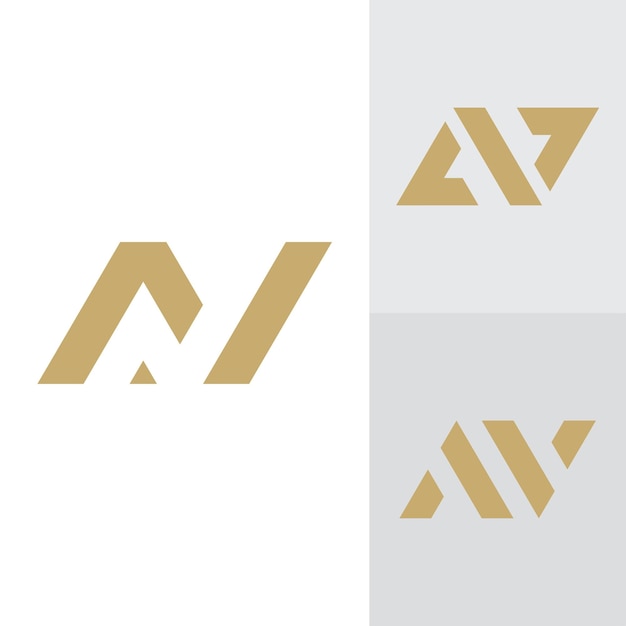 Abstract letter n logo design template