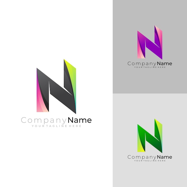 Abstract letter n-logo met eenvoudig ontwerp bedrijfspictogram
