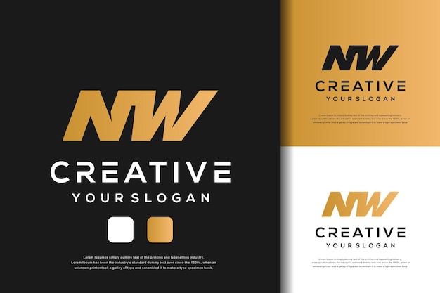 abstract letter nw logo-ontwerp