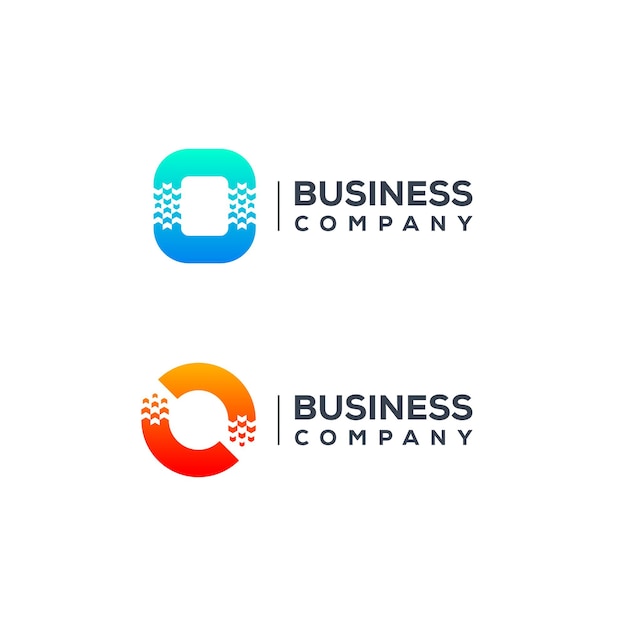 Абстрактный дизайн логотипа буквы O со стрелками в форме указателя для логистической экспресс-компании
