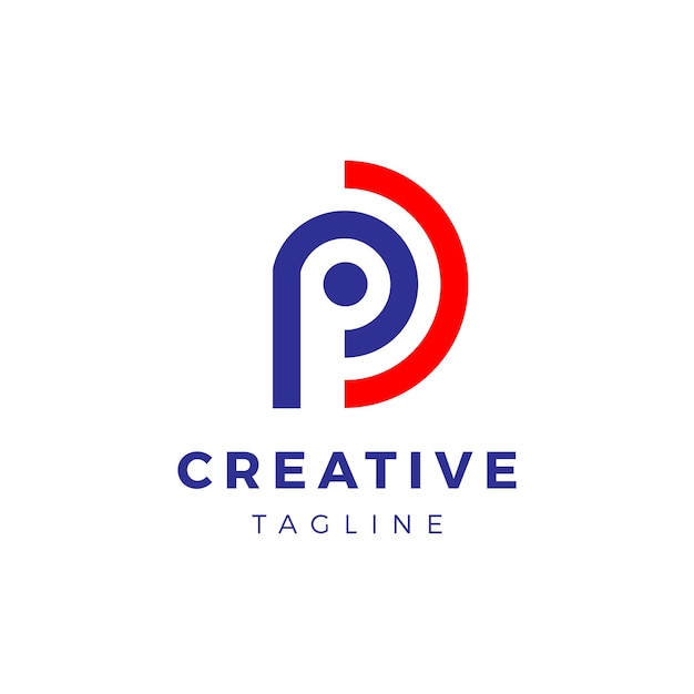 Абстрактная буква PD Shape Logo Дизайн шаблона