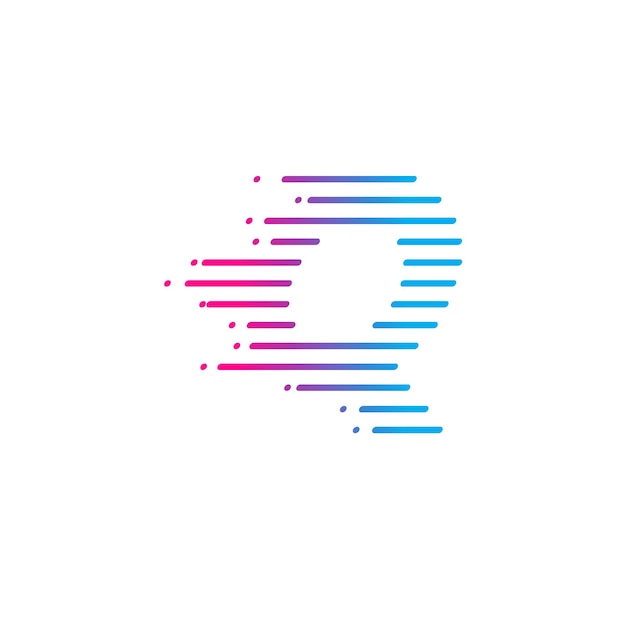 Логотип абстрактной буквы Q с концепцией Lines для компании Send Data and Faster Speed Business