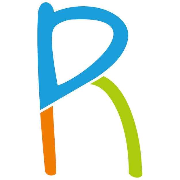 Abstract letter R icon for branding