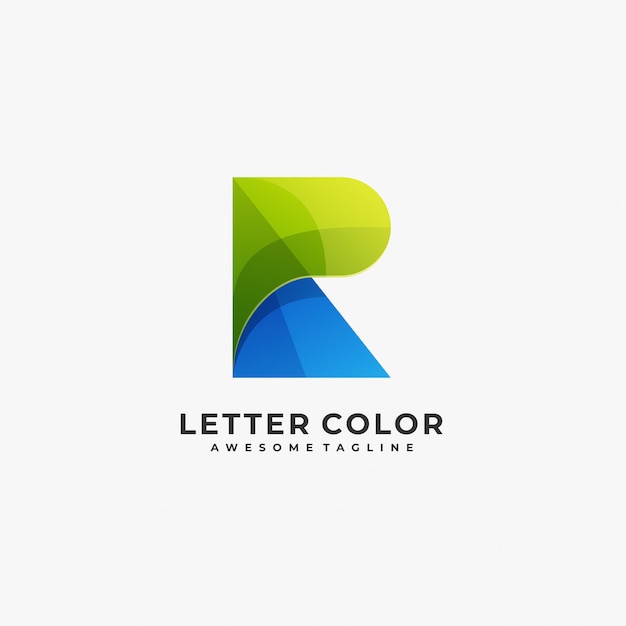 Vector abstract letter r kleurrijk logo.
