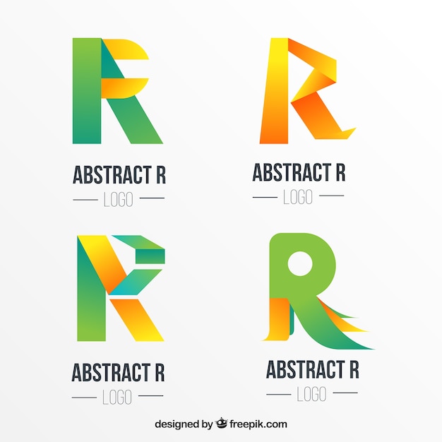 Abstract letter r logo collection