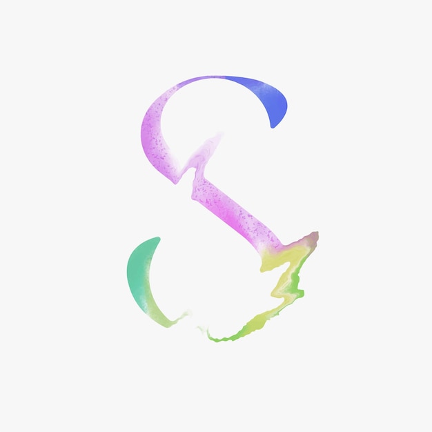 Abstract Letter S Brush Liquid Watercolour Effect vector design logo