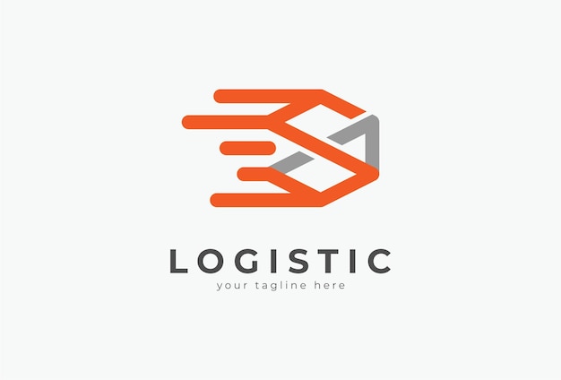 Logo logistico astratto della lettera s, combinazione della lettera s e della scatola, utilizzabile per il logo logistico e aziendale