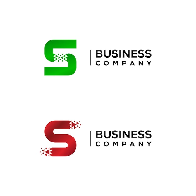 Abstract Letter S Logo design with Triangles Arrow Moving Forward for Financial Logistics Company