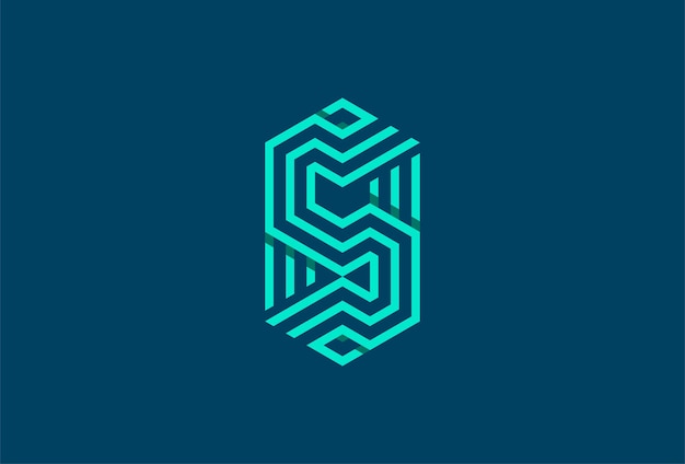 Abstract Letter S Logo, modern and stylist letter S formed from hexagonal lines