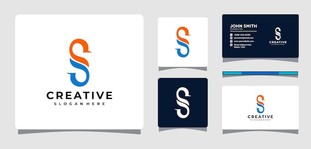 Abstract Letter S Logo Template With Business Card Design Inspiration