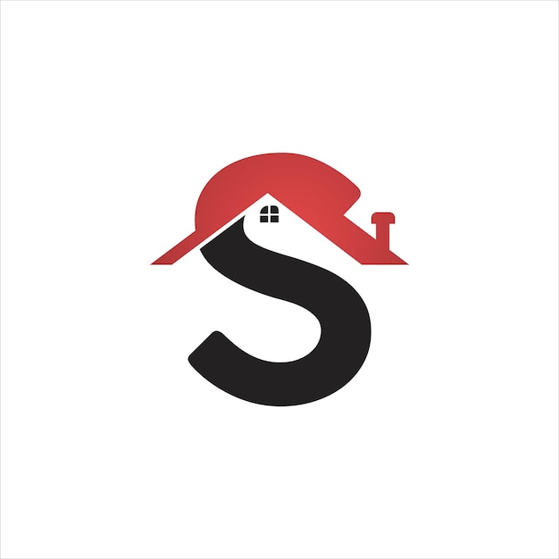 Abstract letter s logo with real estate design symbol