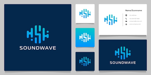 Abstract Letter S Soundwave Logo design isolated on Black Background