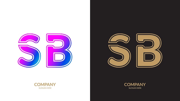 Abstract letter SB logo design template