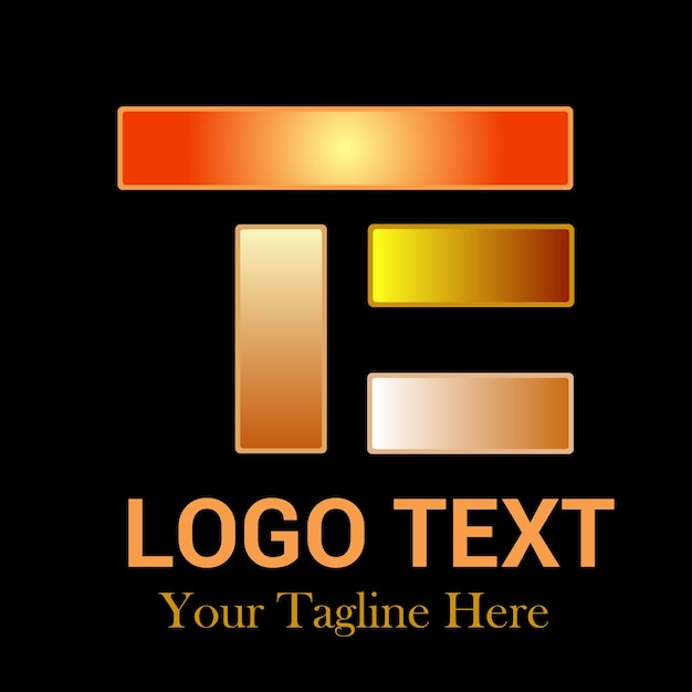 Vector abstract letter t en e logo ontwerp vector op zwarte achtergrond