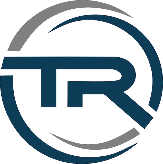 Abstract letter tr logo with circle design