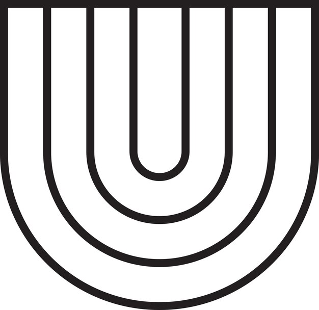 Abstract letter U logo illustration in trendy and minimal style