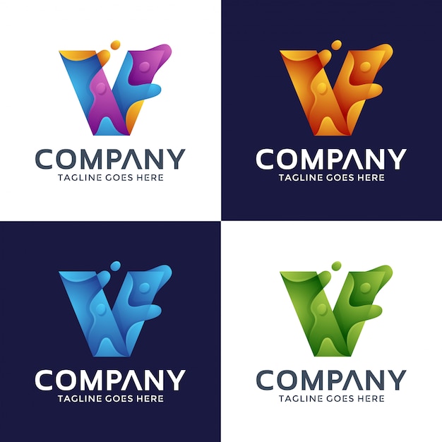 Vector abstract letter v-logo ontwerp