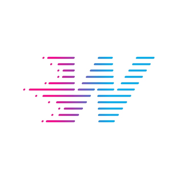 Абстрактный логотип буквы W с концепцией Lines для компании Send Data and Faster Speed Business