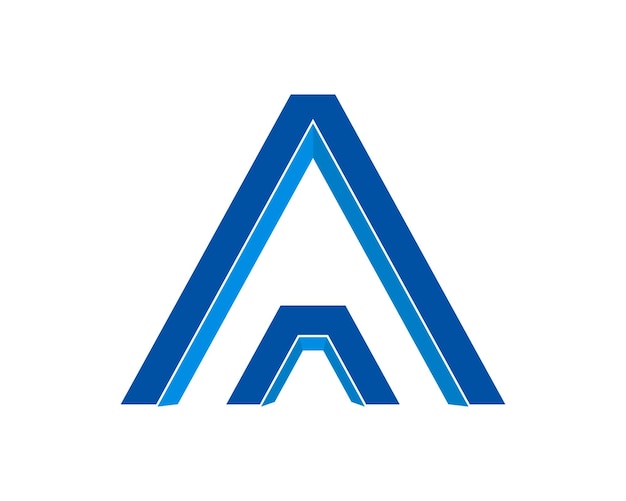 Abstract letter A with blue line