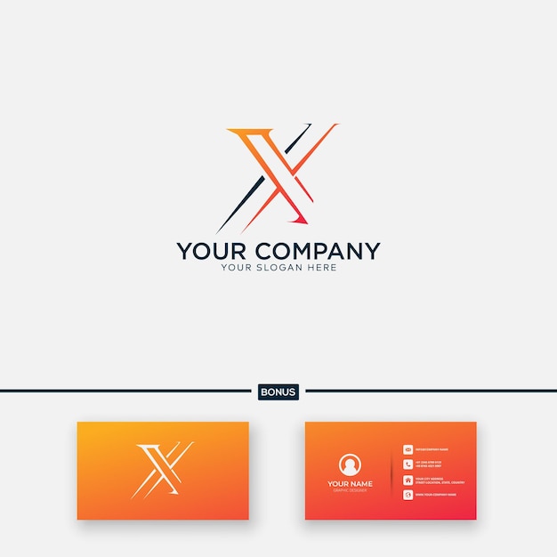 Abstract letter x logo design minimalist